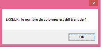 The error message