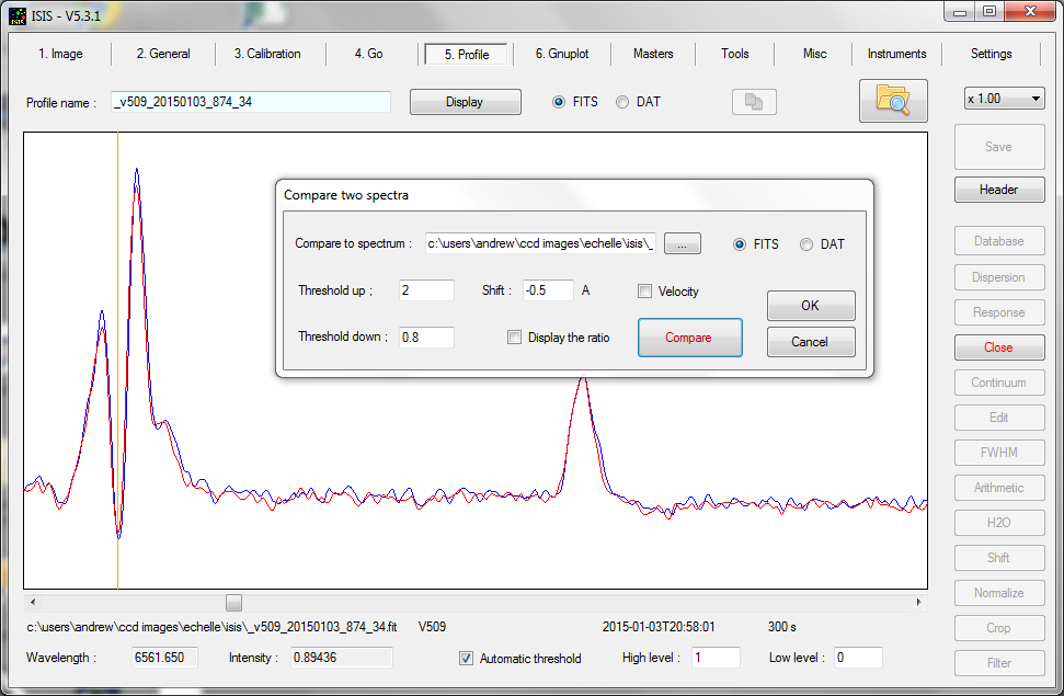 V509 temperature shift over 40 mins