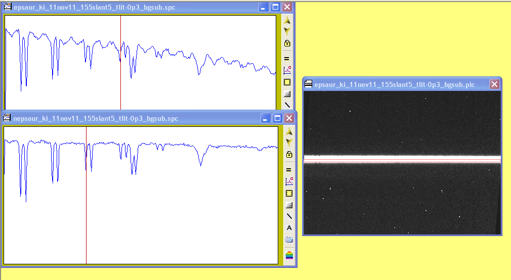 variation in fringes depending on rows binned