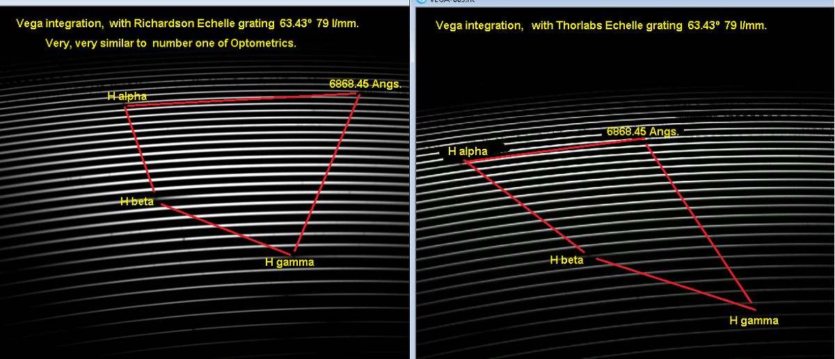 Ricardson and Thorlabs echelle gratings caparison.