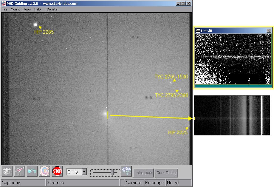 slit view + 2D spectrum + sky subtracted spectrum