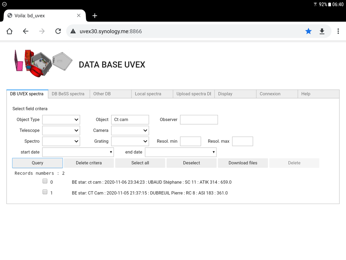 Page accueil base UVEX